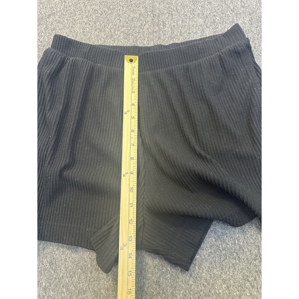 Alo Yoga Muse Ribbed Shorts Knit Black Large Workout Athletic Lounge Gym *Flawed - Picture 10 of 16